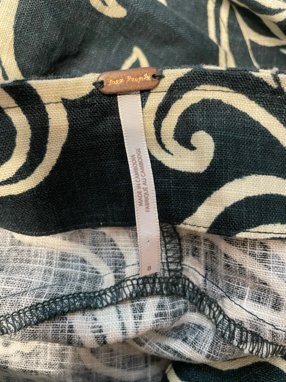 Free People Sweet As A Beach Floral Wrap Skirt in Green and White 8